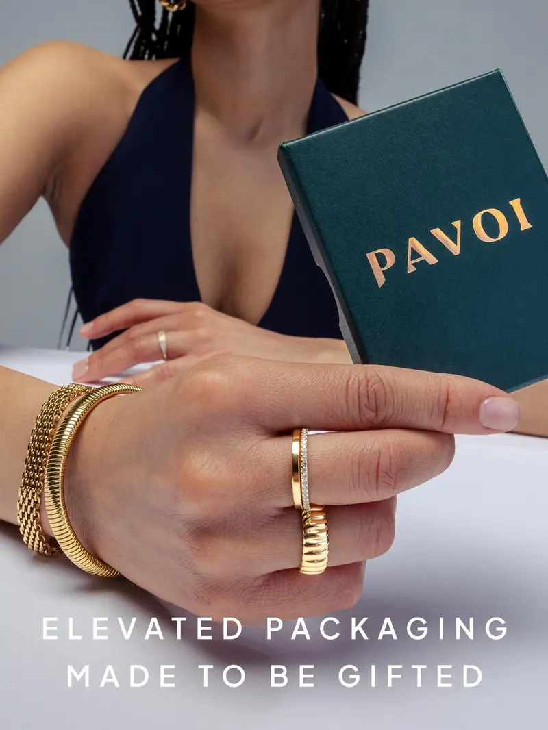 Pavoi Gold Plated Cubic Zirconia Chain Drop Earrings image 9