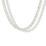 Simulated Diamond Gold Tennis Necklace Women's 16 Inch