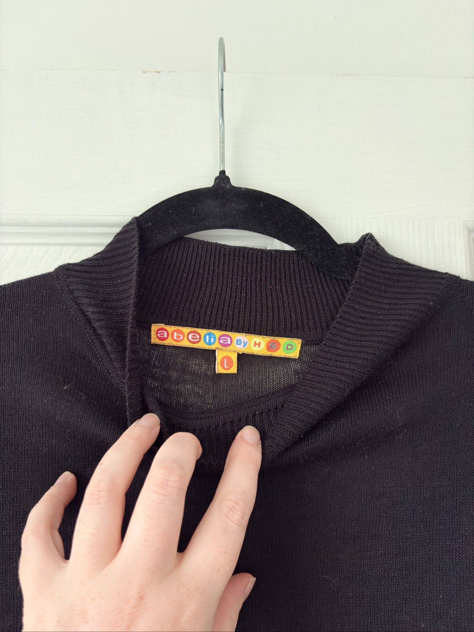 Abel & Abella by HSD Black Fine Knit High Neck Jumper Size L image 4