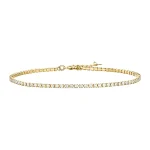 Pandora Women's Gold & White Cubic Zirconia Anklets Set of 3