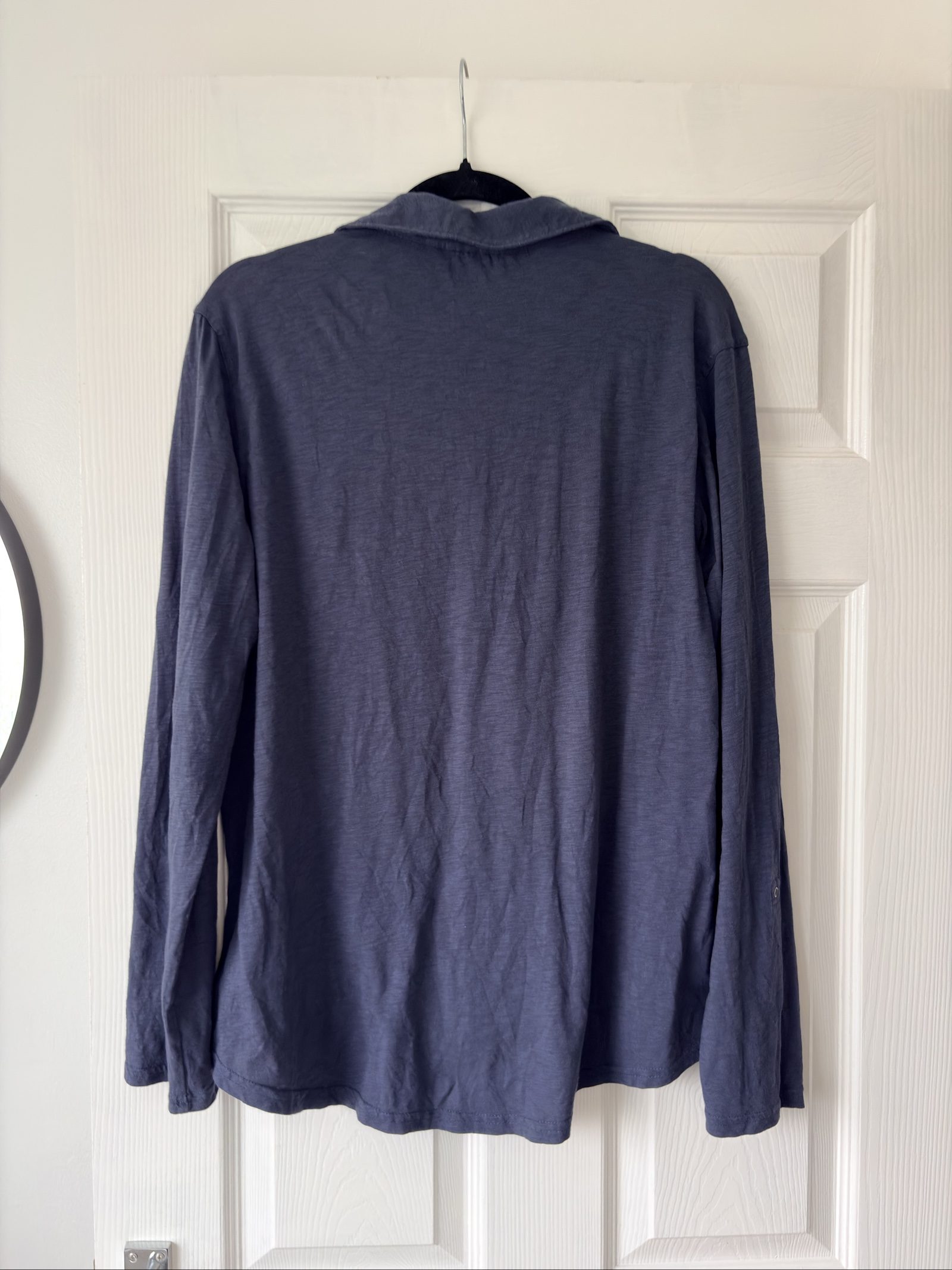 White Stuff Navy Blue 100% Cotton Long Sleeve Button Up Shirt Top UK 18 image 8