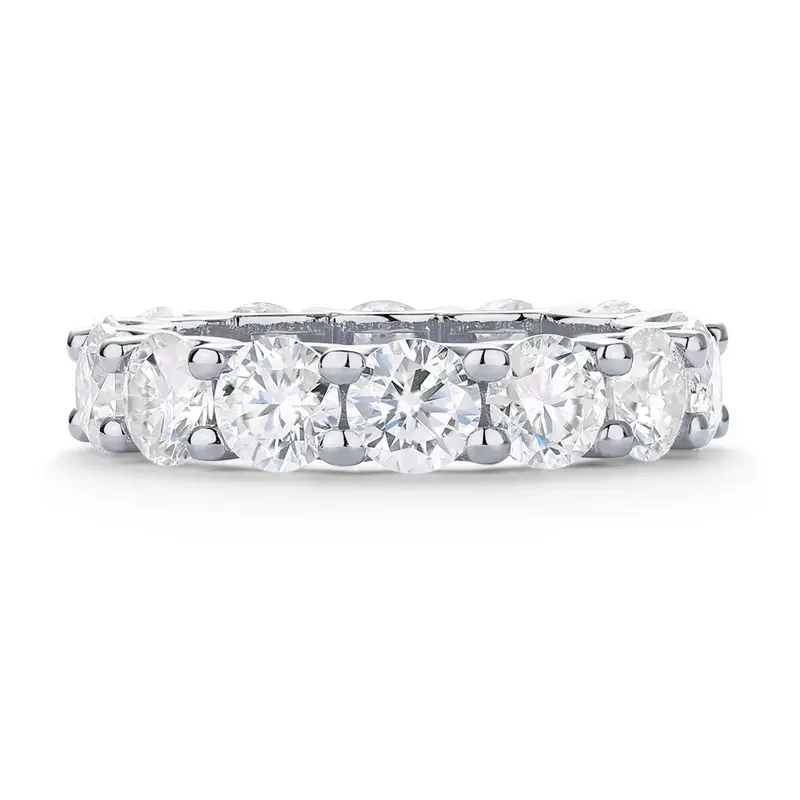 Gold & White Crystal Eternity Ring Women's Statement Band image 7