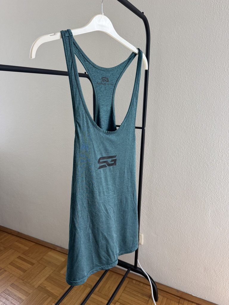 Satire Gym Women Green Racerback Tank Top Large