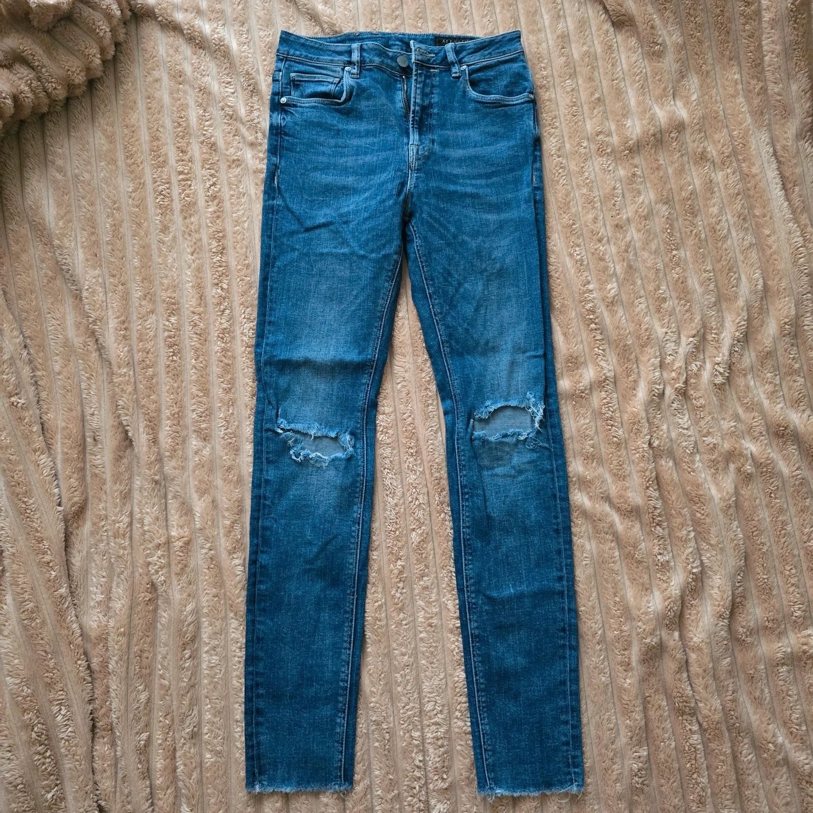 AllSaints Blue Ripped Skinny Jeans W29 Women's, style Stilt