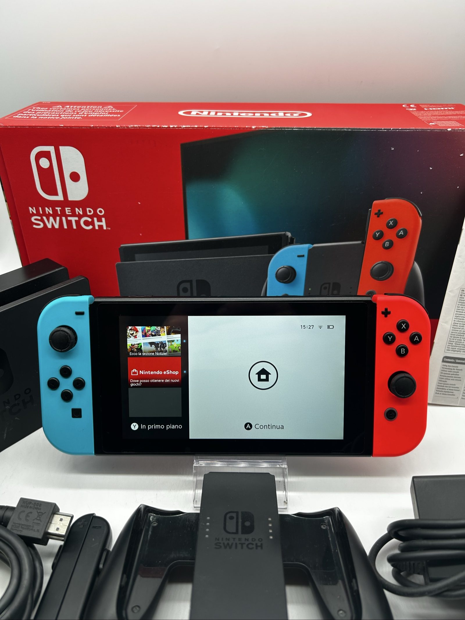 Nintendo Switch V2 Blu/Rossa + Scatola + Accessori Originali – Eccellenti image 2