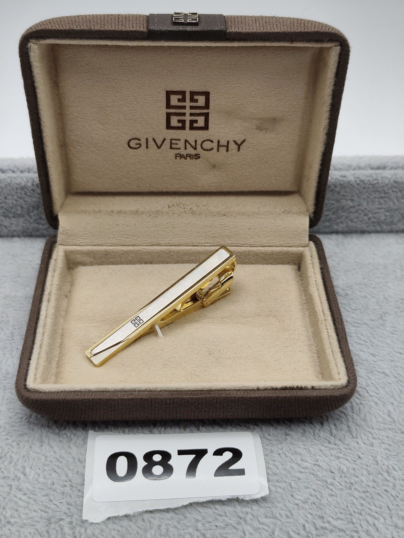 Givenchy Gold & Silver Tie Clip Classic Logo