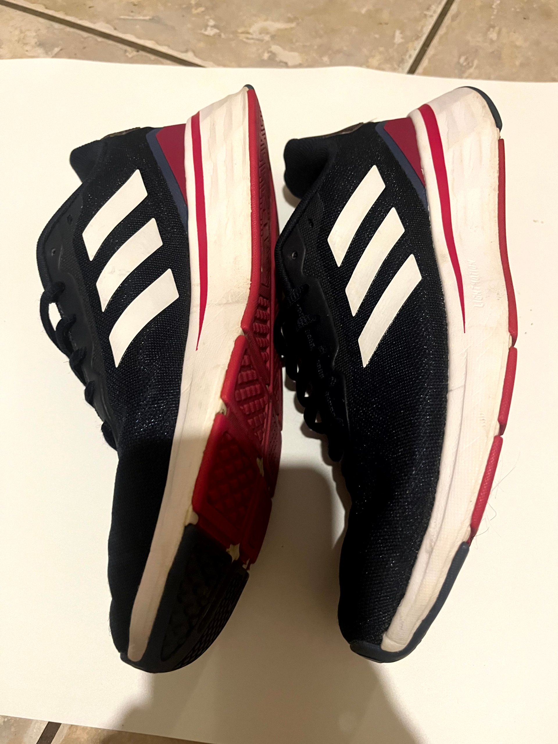 Adidas Black & White & Red Men's Running Trainers Shoes UK 6 US 7.5 image 2