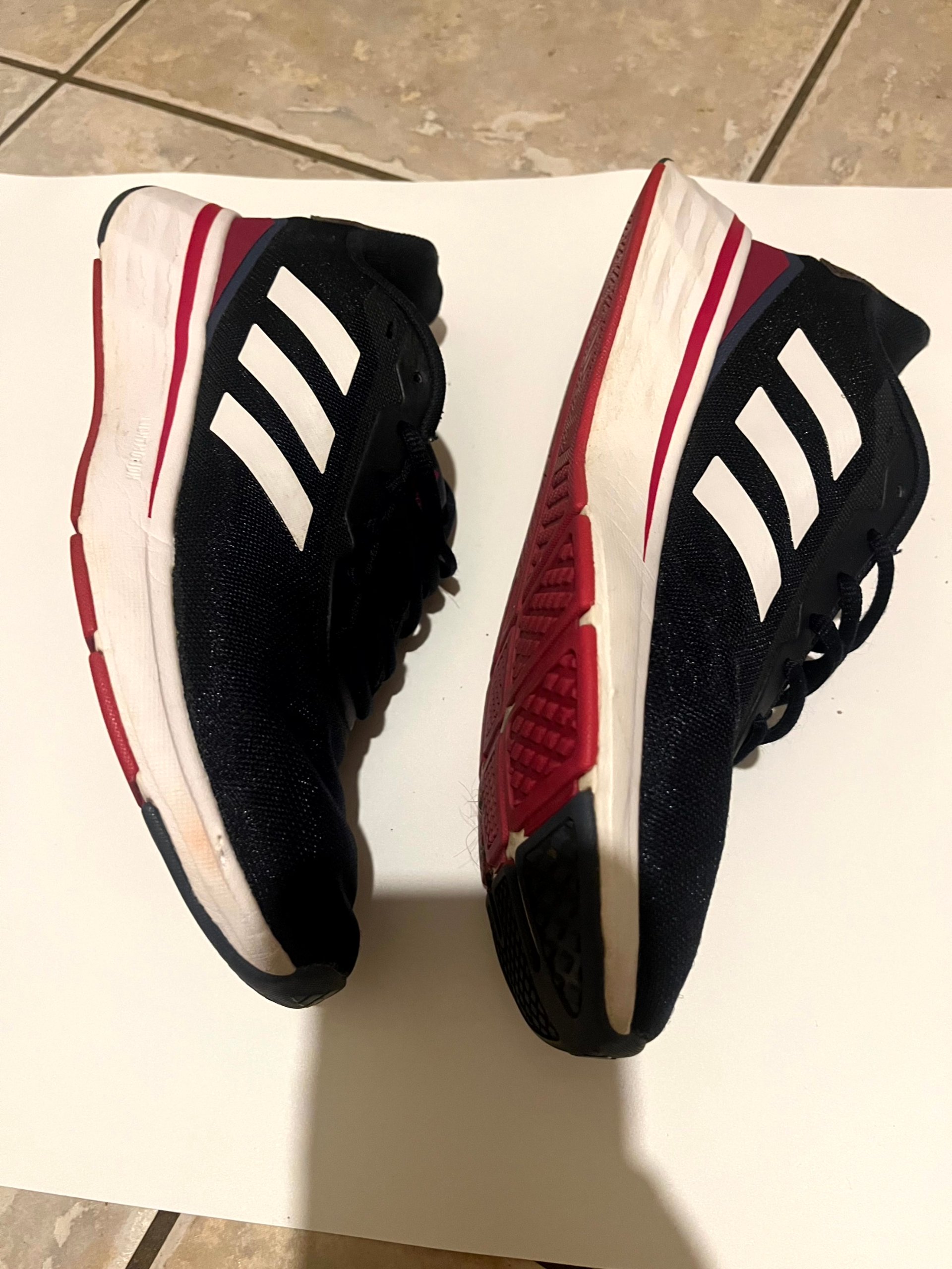 Adidas Black & White & Red Men's Running Trainers Shoes UK 6 US 7.5 image 3