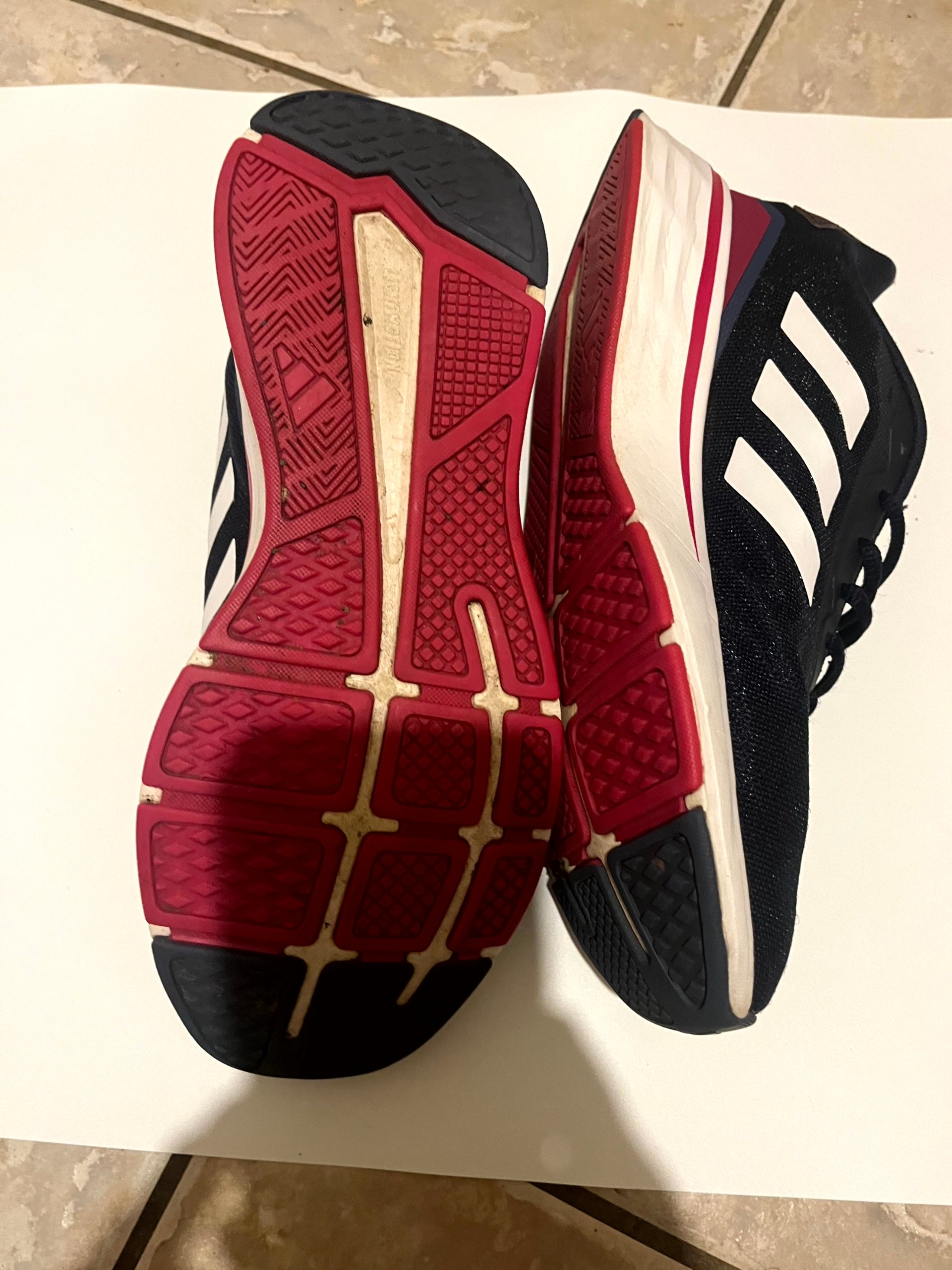 Adidas Black & White & Red Men's Running Trainers Shoes UK 6 US 7.5 image 4