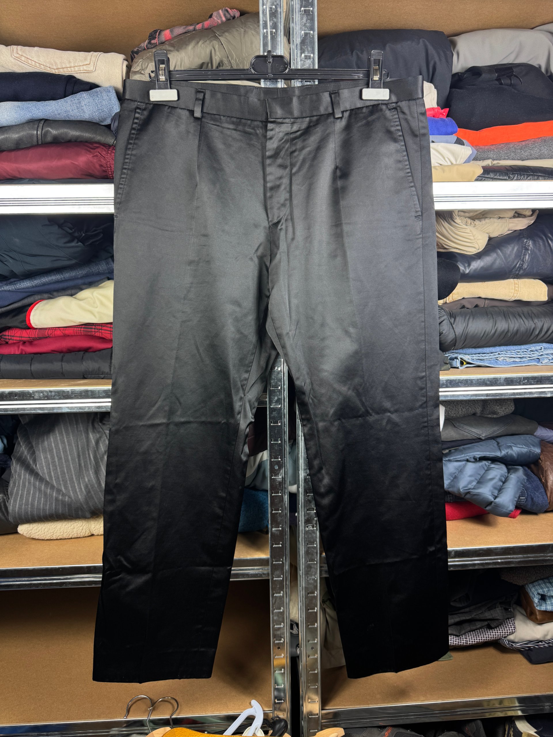 Men`s Hugo Boss Black Satin Shiny Suit Slim Fit Size 50 / 40R / M-L image 3