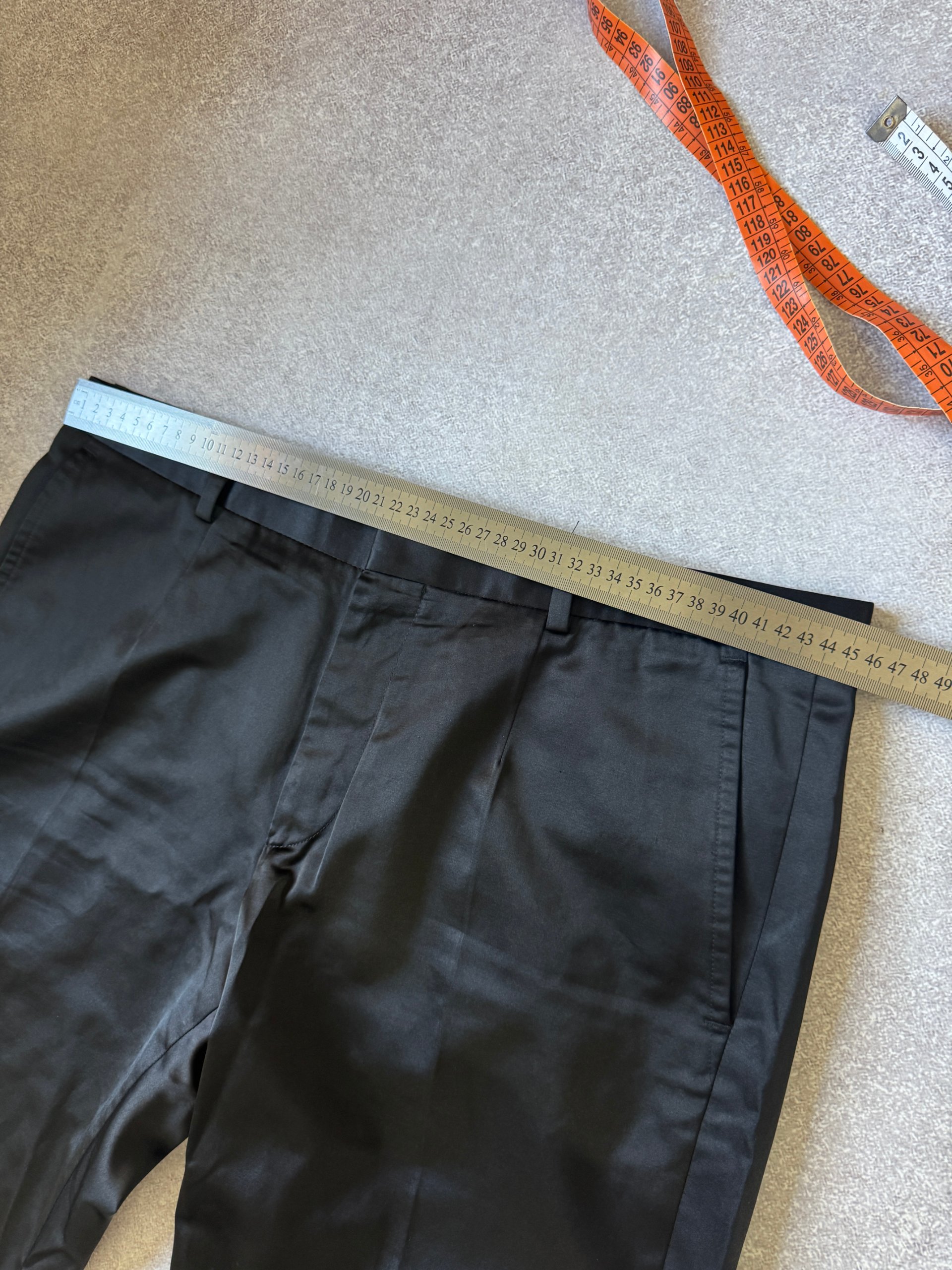 Men`s Hugo Boss Black Satin Shiny Suit Slim Fit Size 50 / 40R / M-L image 6