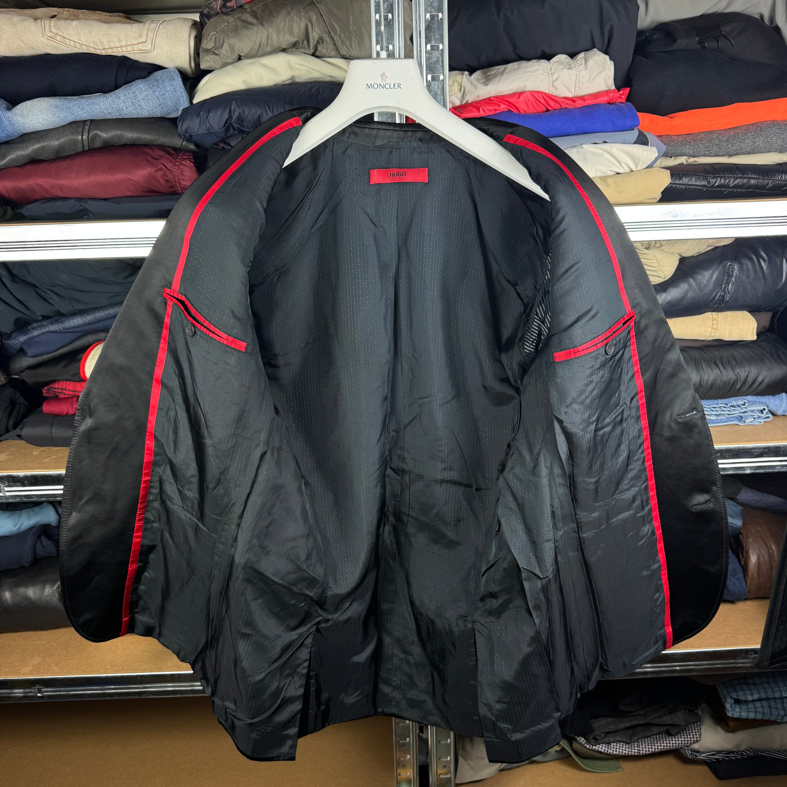 Men`s Hugo Boss Black Satin Shiny Suit Slim Fit Size 50 / 40R / M-L image 8