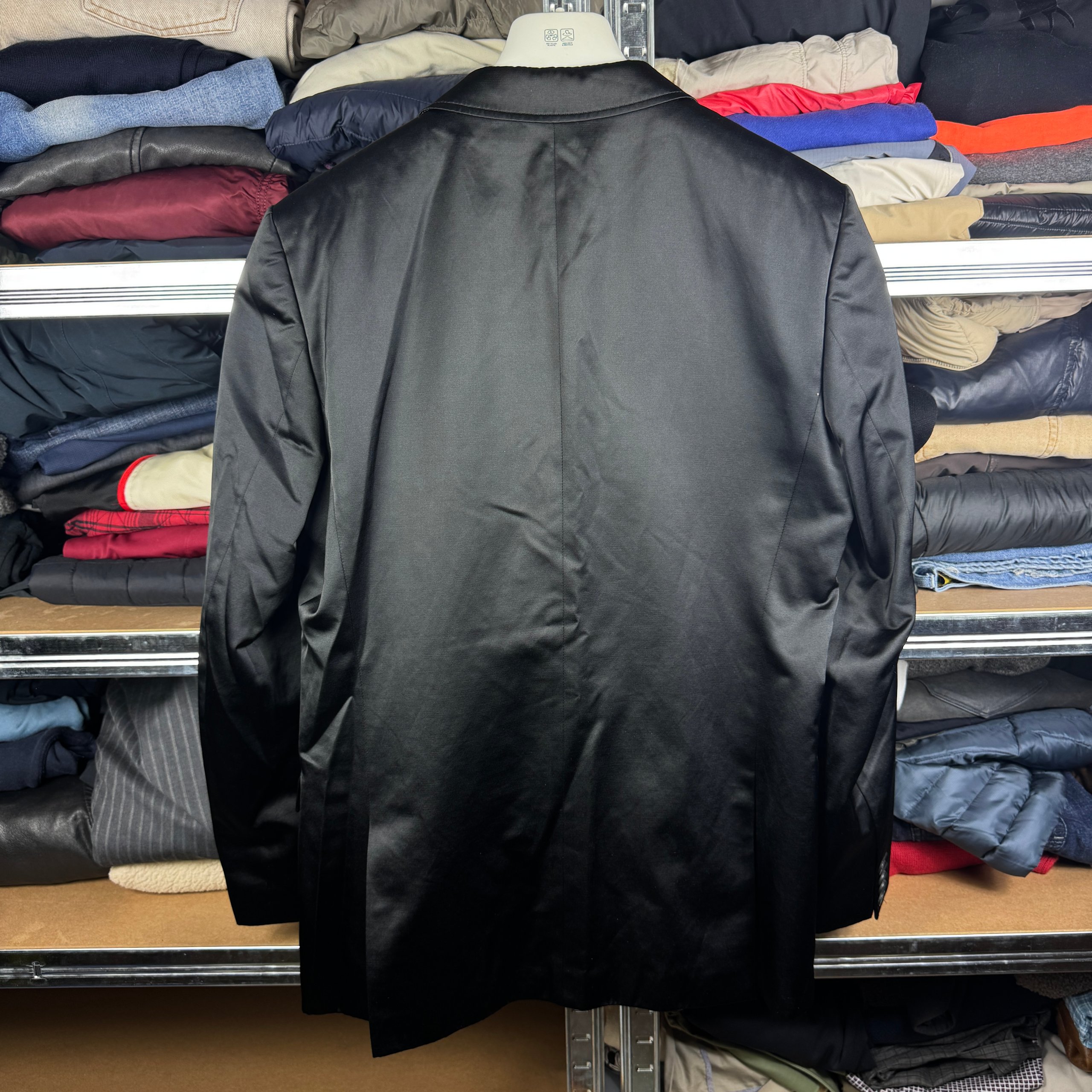 Men`s Hugo Boss Black Satin Shiny Suit Slim Fit Size 50 / 40R / M-L image 10