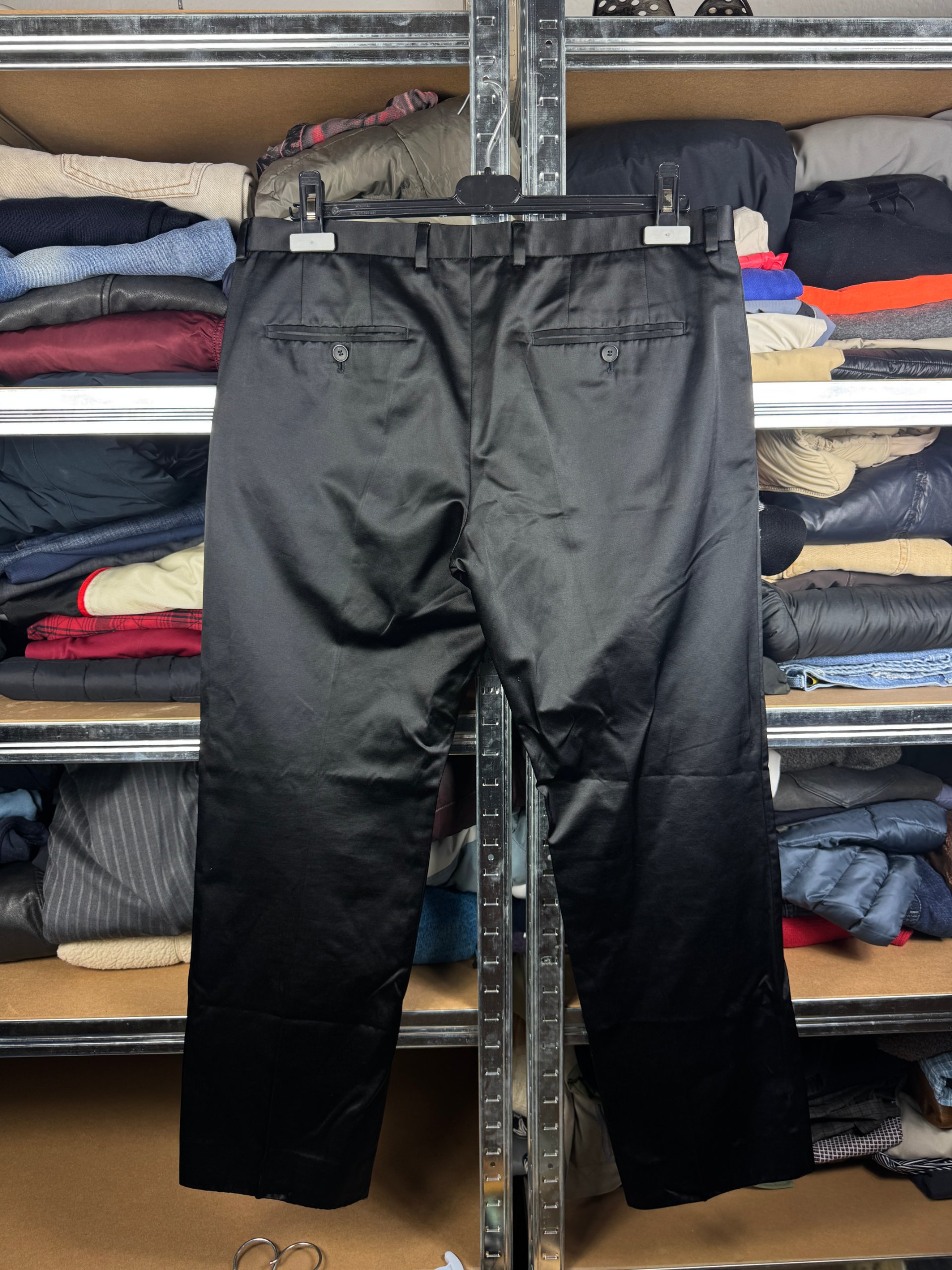 Men`s Hugo Boss Black Satin Shiny Suit Slim Fit Size 50 / 40R / M-L image 9