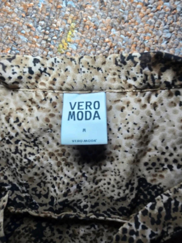 Vero Moda Snake Print Chiffon Tie Neck Shirt Blouse – Size M – Lightweight Smart image 3
