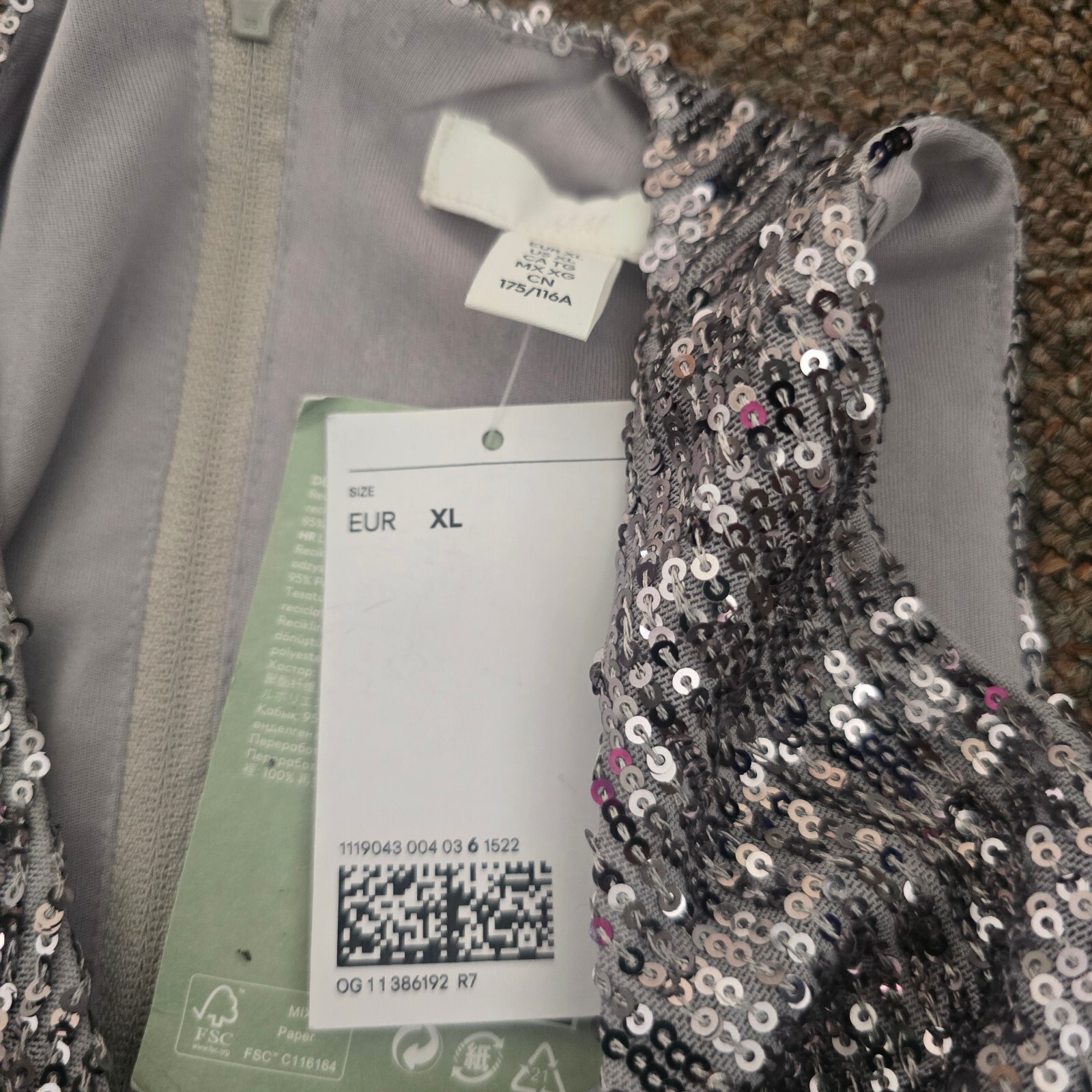H&M silver sequin sleeveless top image 4