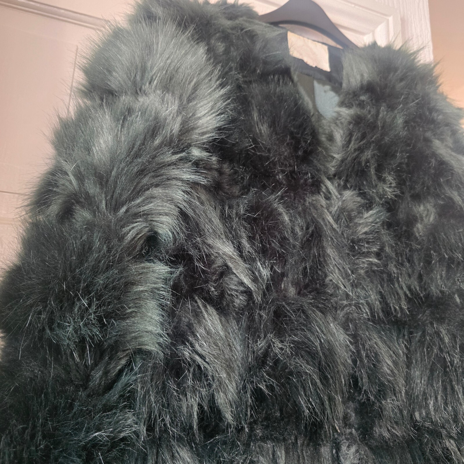 Vera & Lucy Dark Green Faux Fur Short bomber Jacket Medium image 3