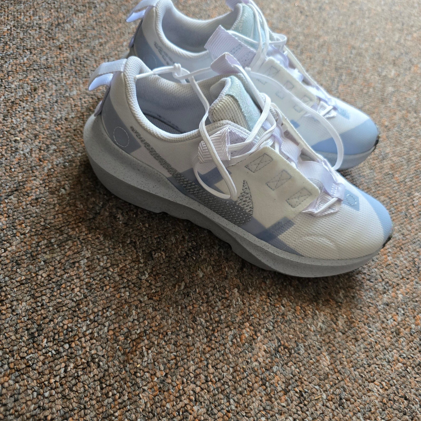Nike white and pale blue trainers
