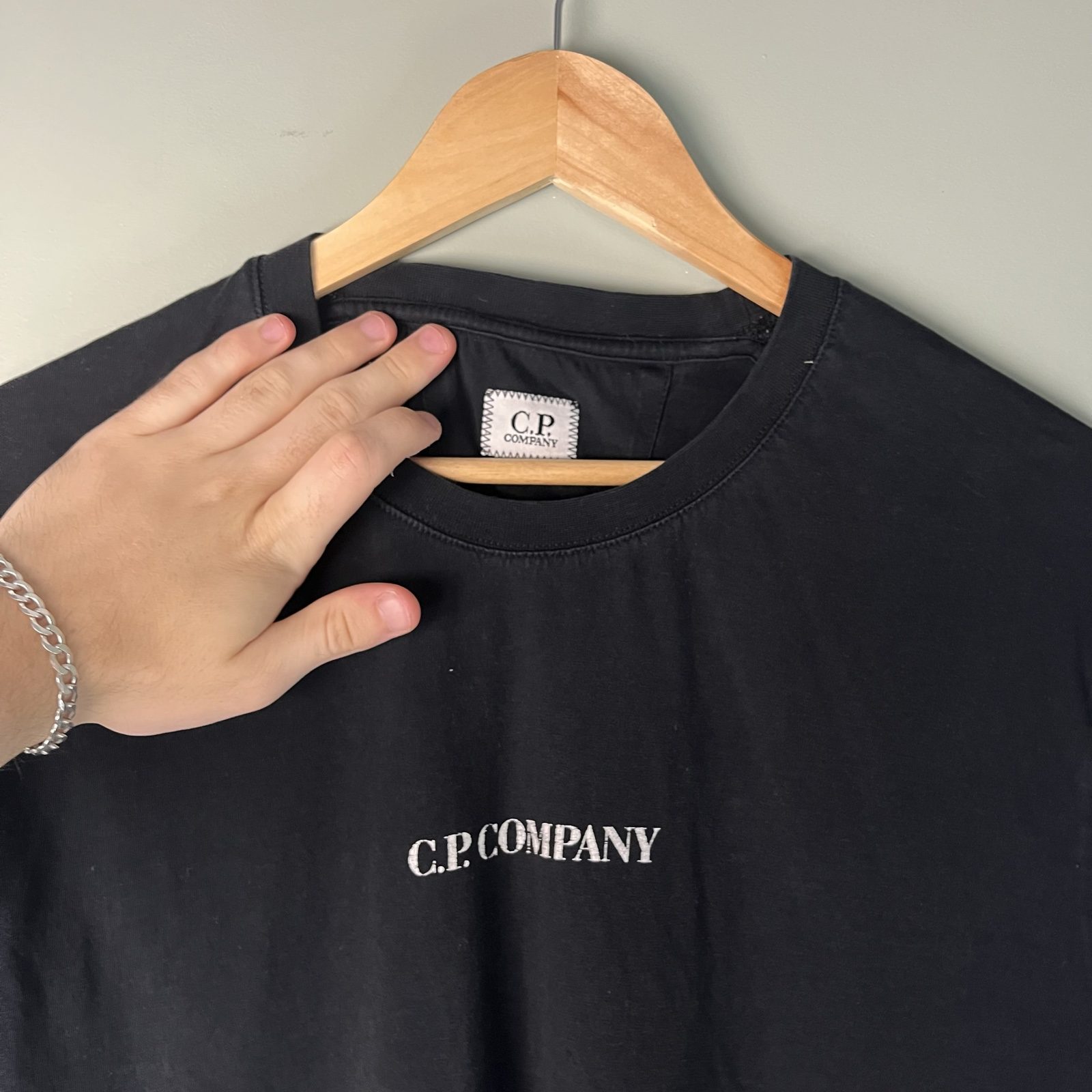 C.P. Company Black Logo Print T-Shirt image 3