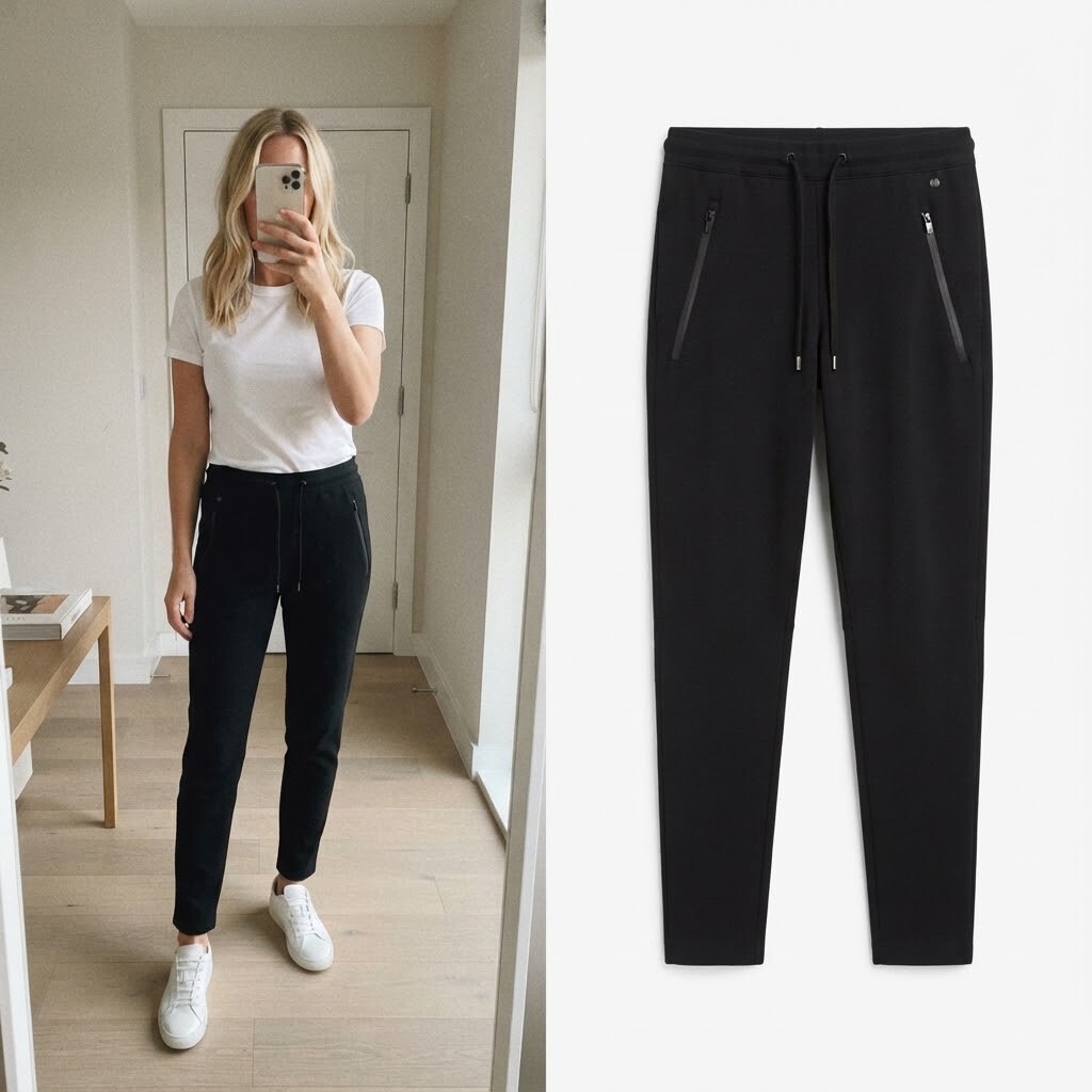 Gerry Weber Edition Black Drawstring Suede Effect Feel Trousers, soft stretch