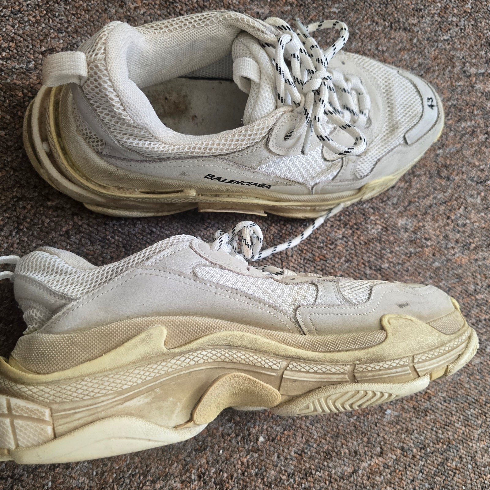 Balenciaga Triple S White Chunky Sneakers Size 43, Mens Designer Trainer image 2