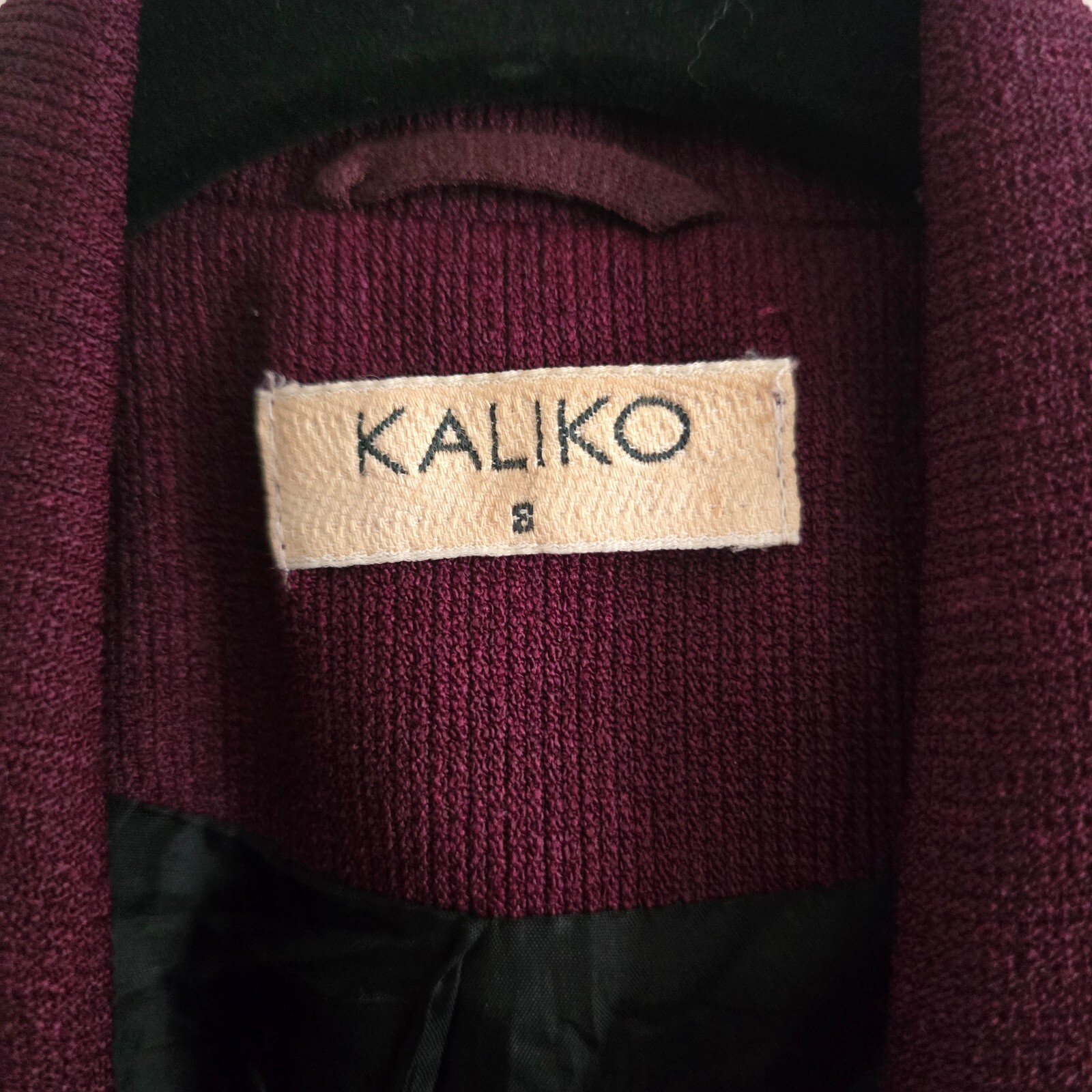 Kaliko Burgundy Blazer Jacket, single breasted, longer length, textured, size 8 image 2