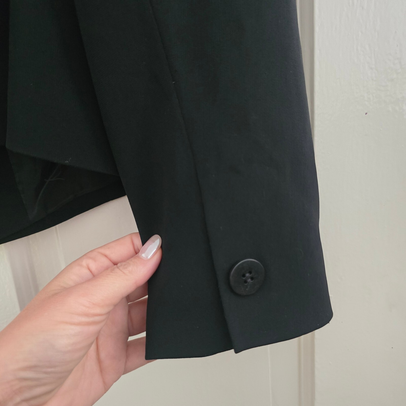 Planet Black Blazer Jacket, waterfall lapel, single breasted, vintage, size 12 image 3