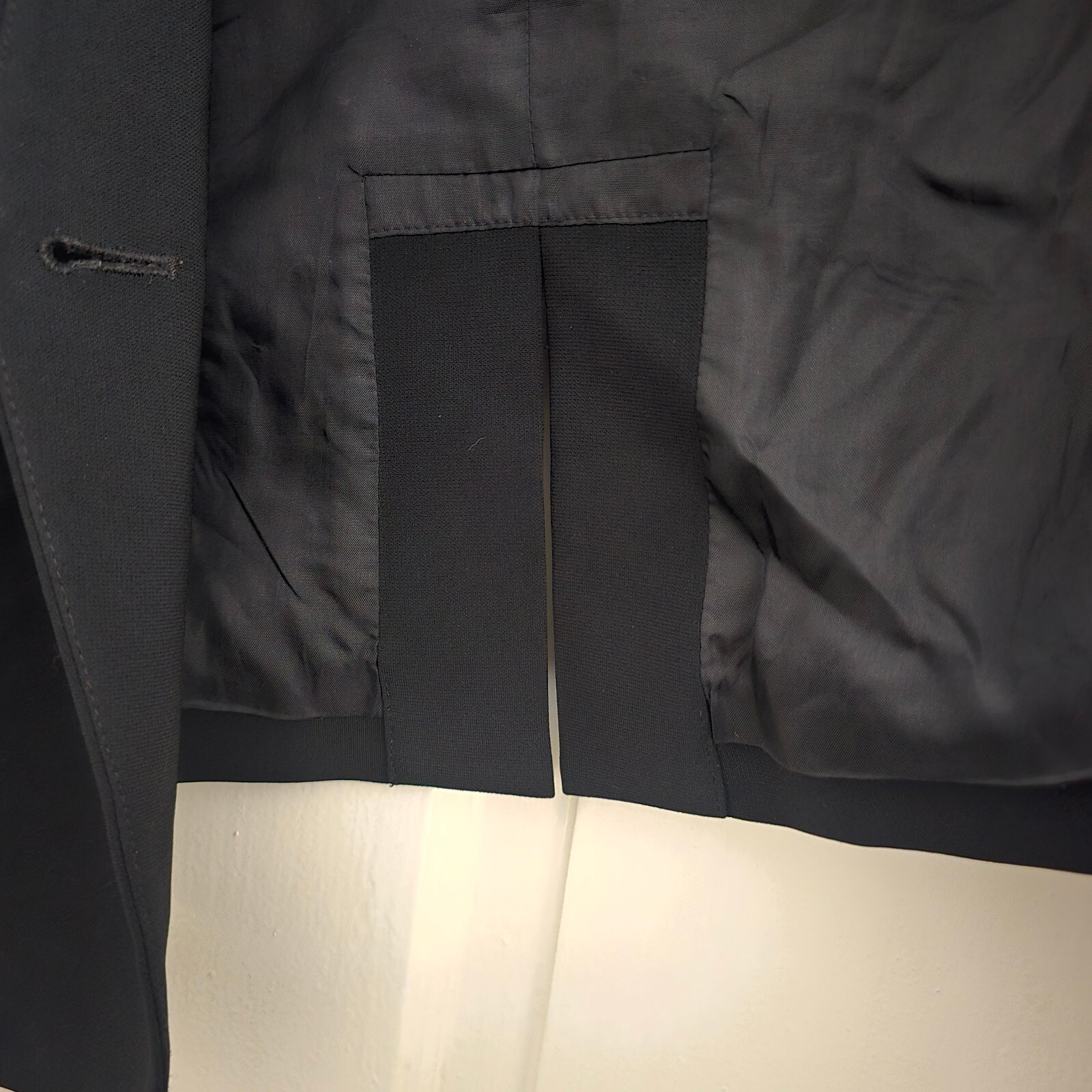 Planet Black Blazer Jacket, waterfall lapel, single breasted, vintage, size 12 image 5