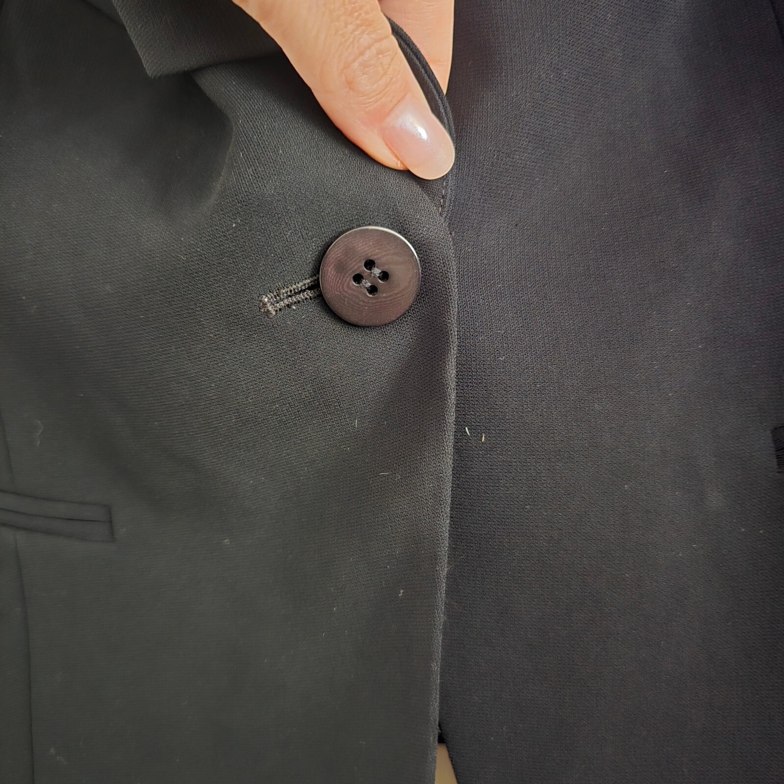 Planet Black Blazer Jacket, waterfall lapel, single breasted, vintage, size 12 image 7