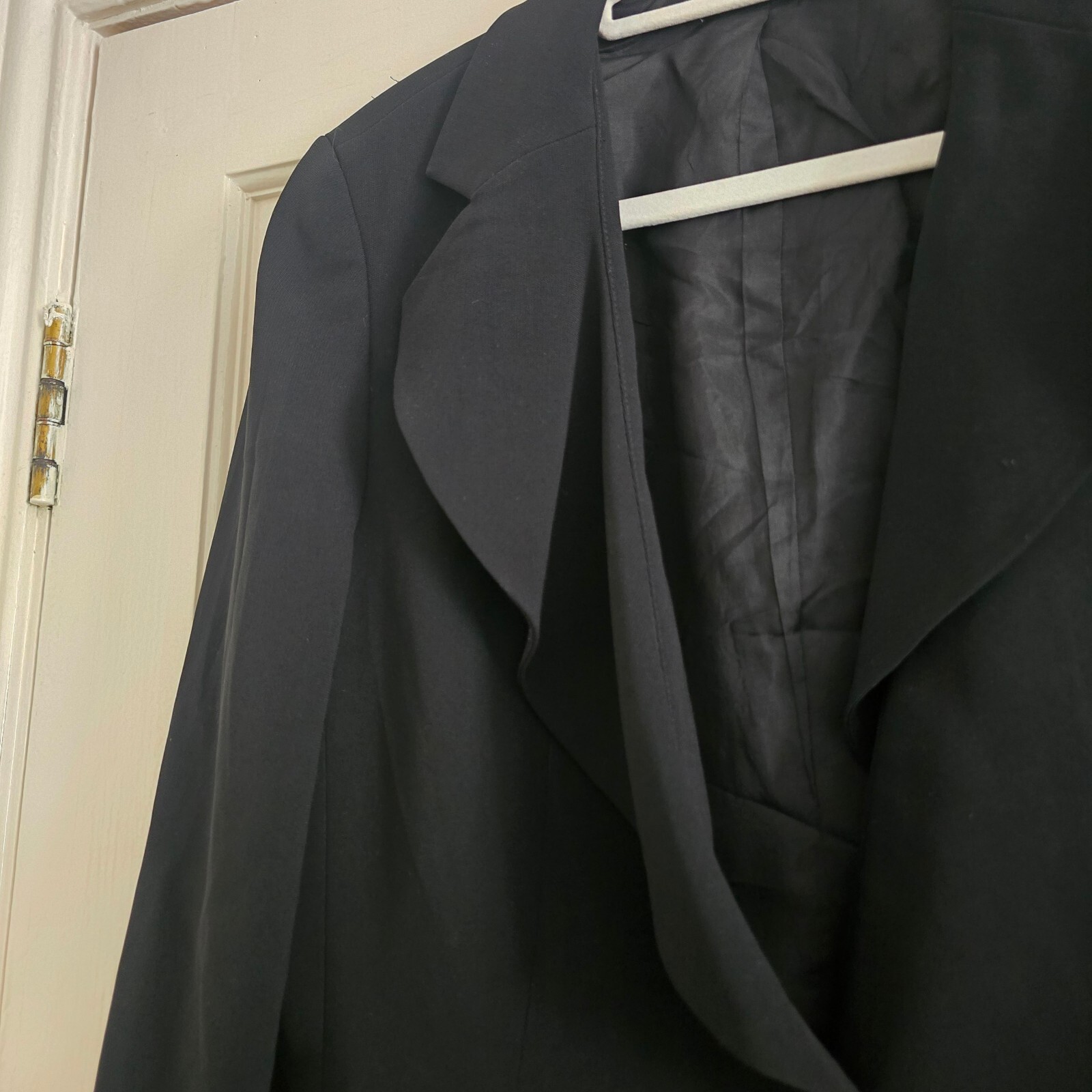 Planet Black Blazer Jacket, waterfall lapel, single breasted, vintage, size 12 image 9