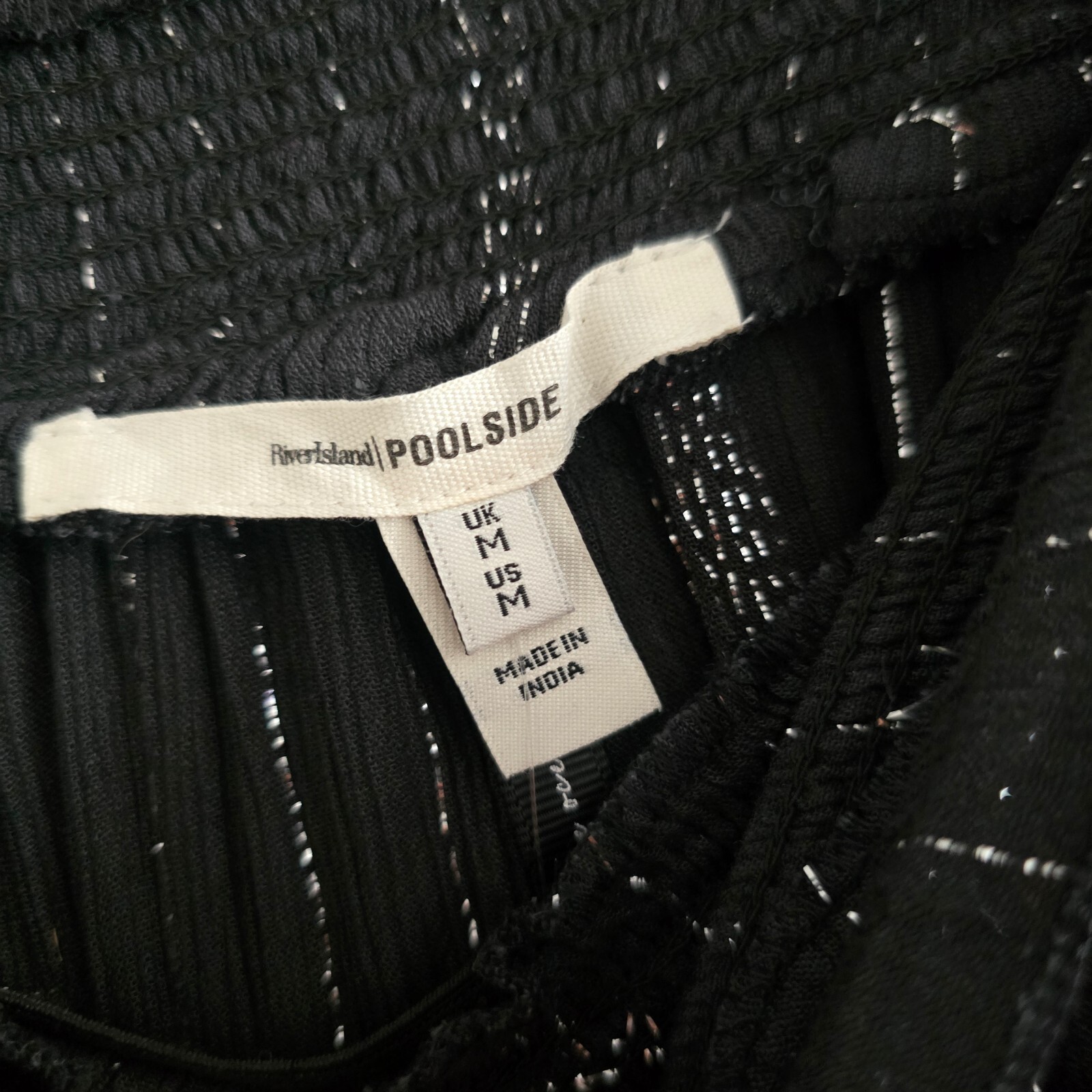River Island Poolside Black Metallic Stripe Drop Hem Maxi Skirt, size M image 4