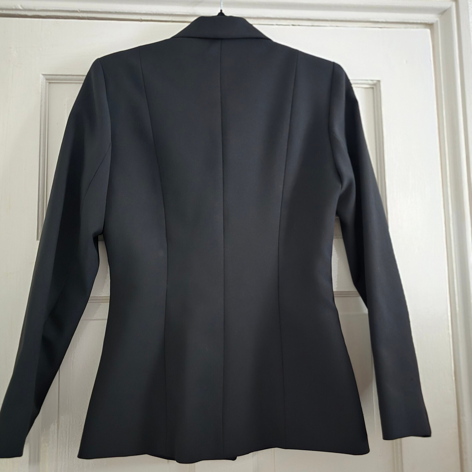 Black Tailored Blazer Single Breasted Jacket with Silver Decorative Buttons, size 8 / S image 3