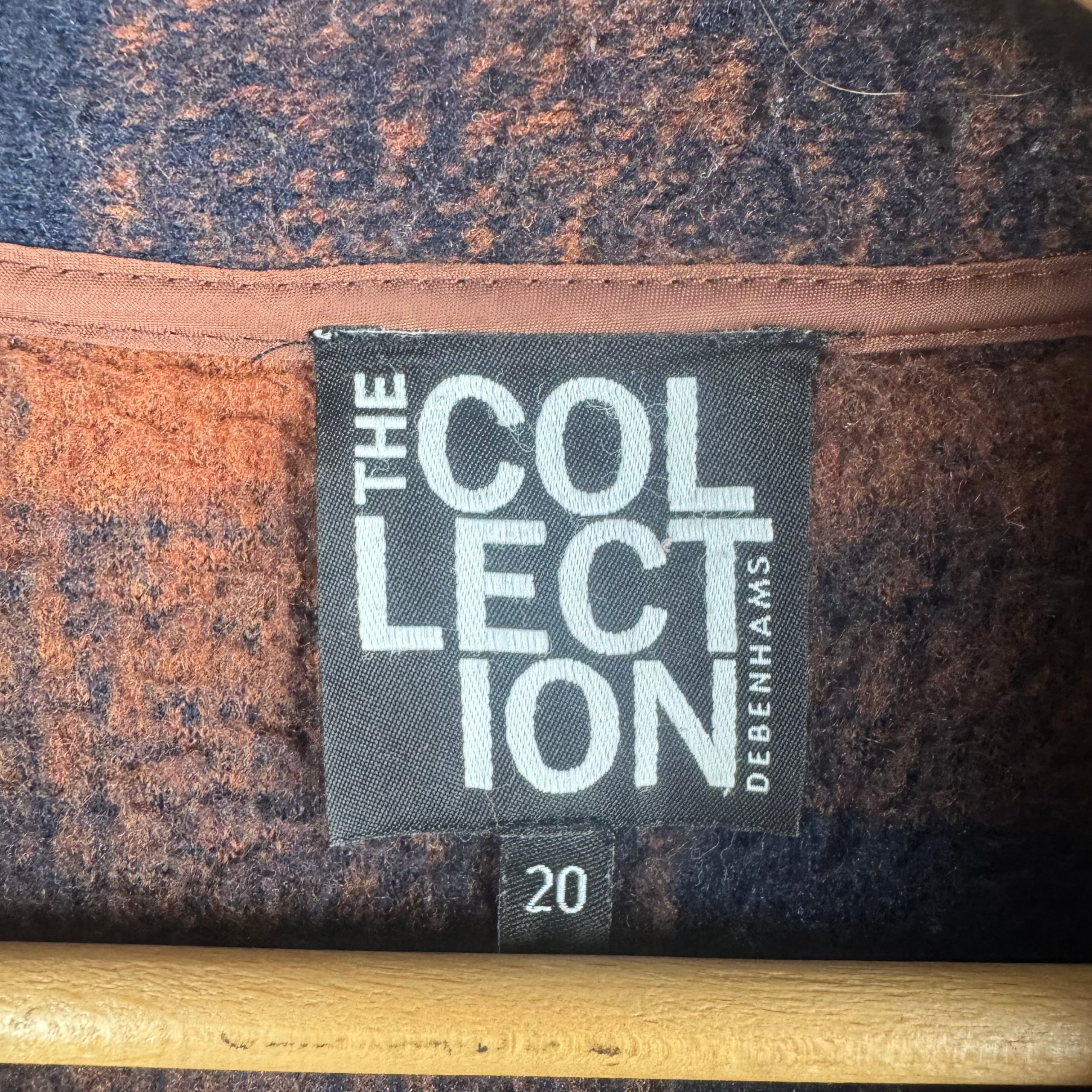 The Collection Orange & Black Checked Open Coat UK Size 20 image 2