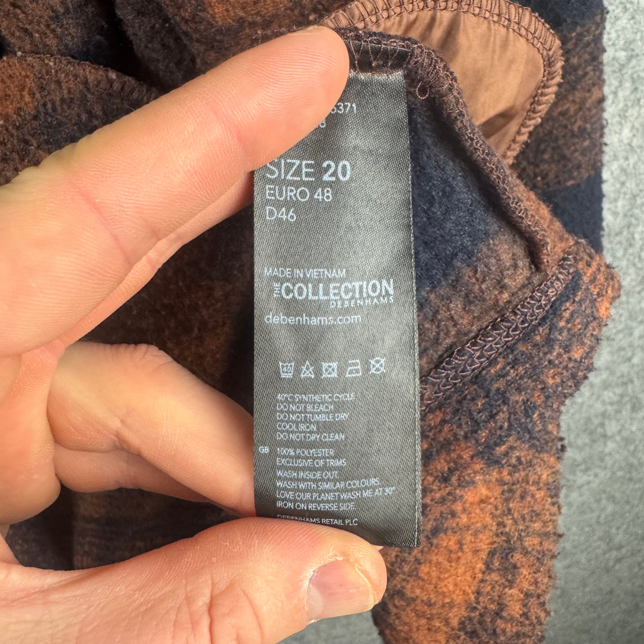 The Collection Orange & Black Checked Open Coat UK Size 20 image 6