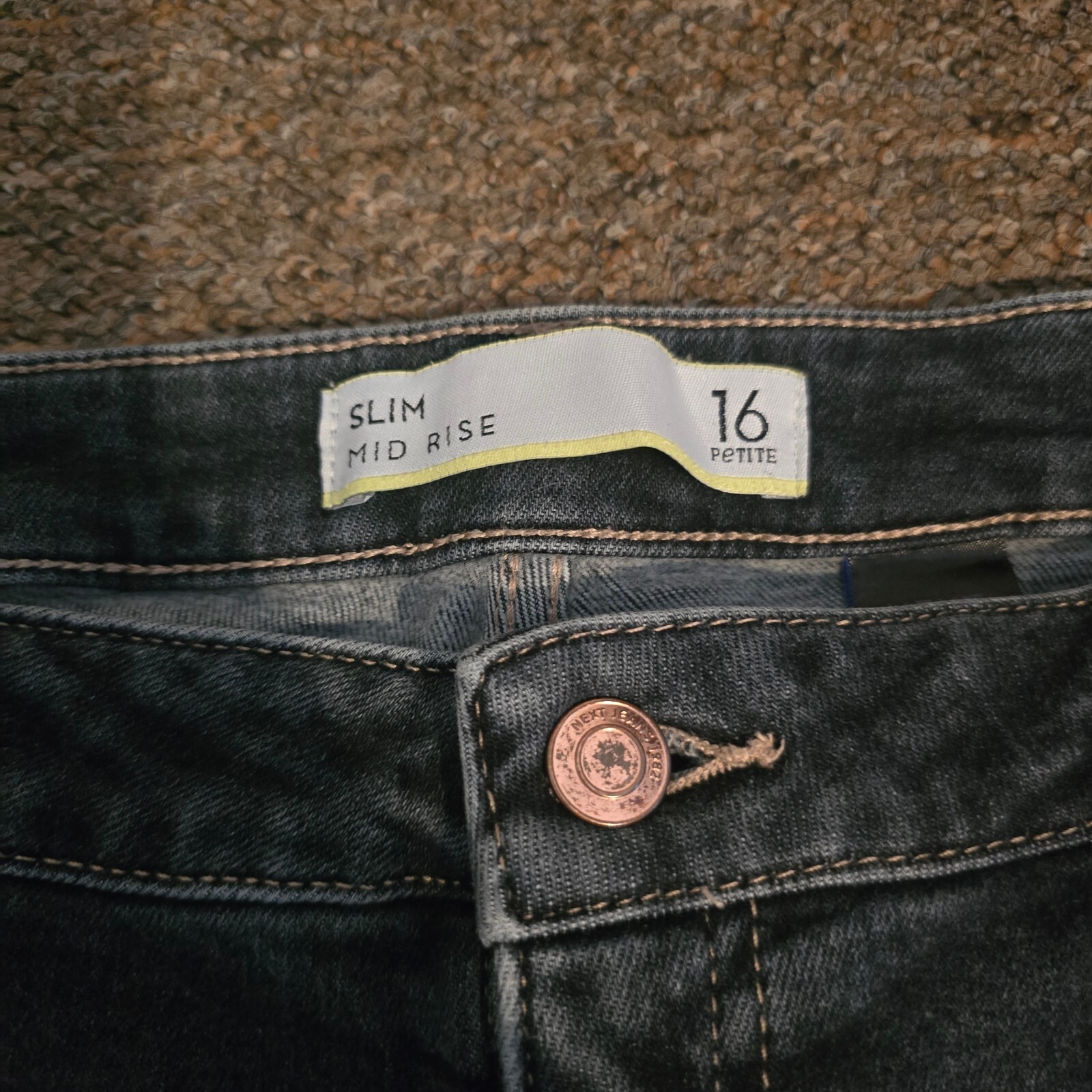 Next Slim Mid Rise Dark Grey Jeans image 5
