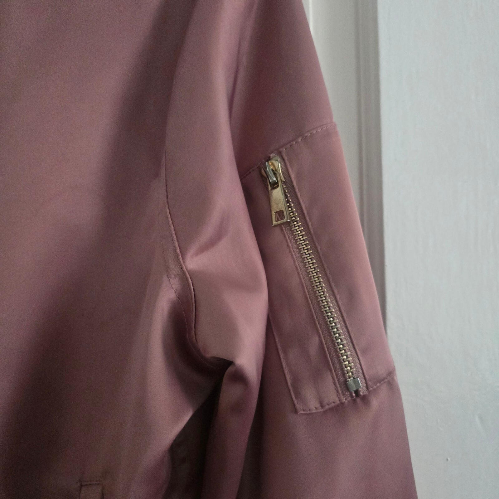 Parisian Collection Pink Satin Bomber Jacket Size 12 image 3