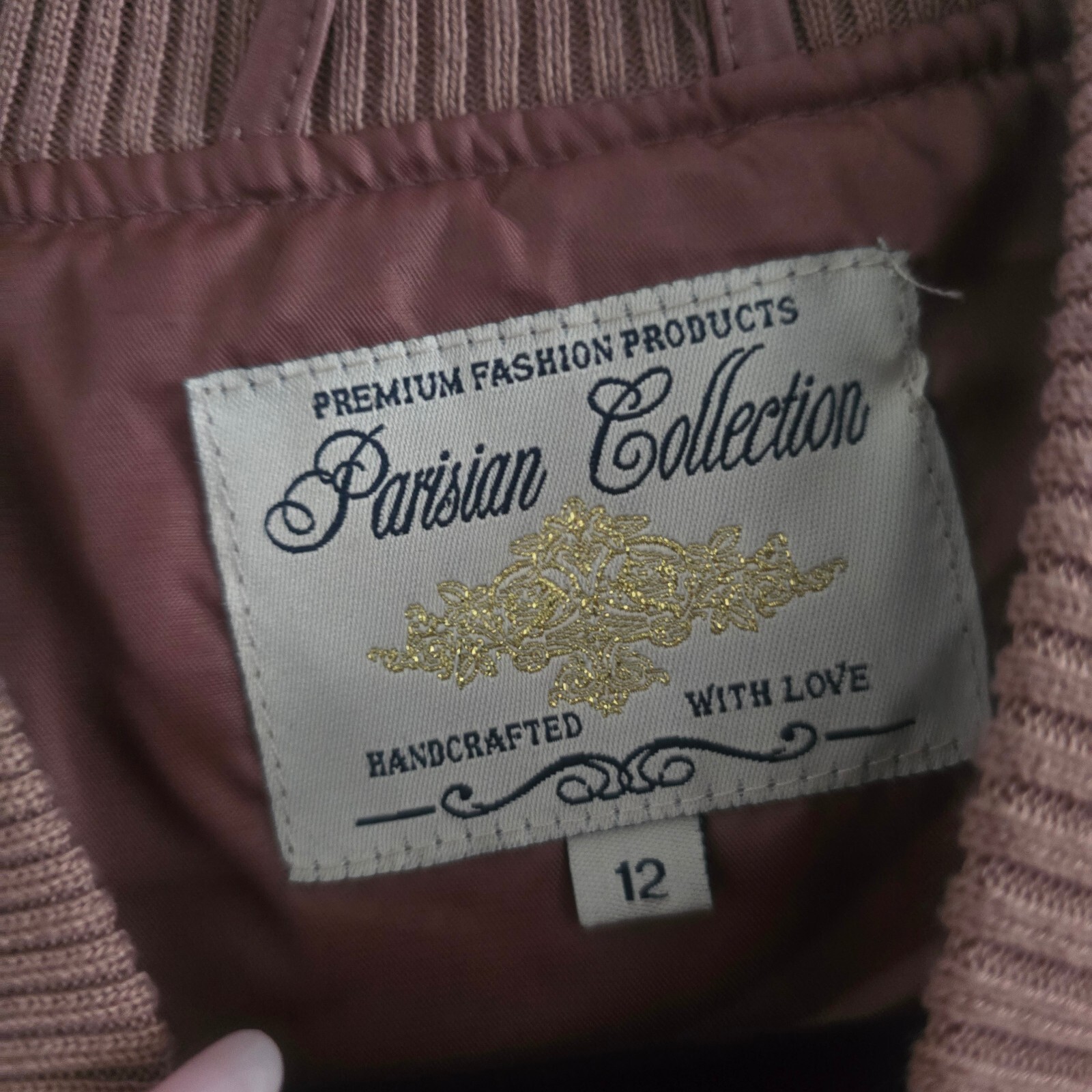Parisian Collection Pink Satin Bomber Jacket Size 12 image 6