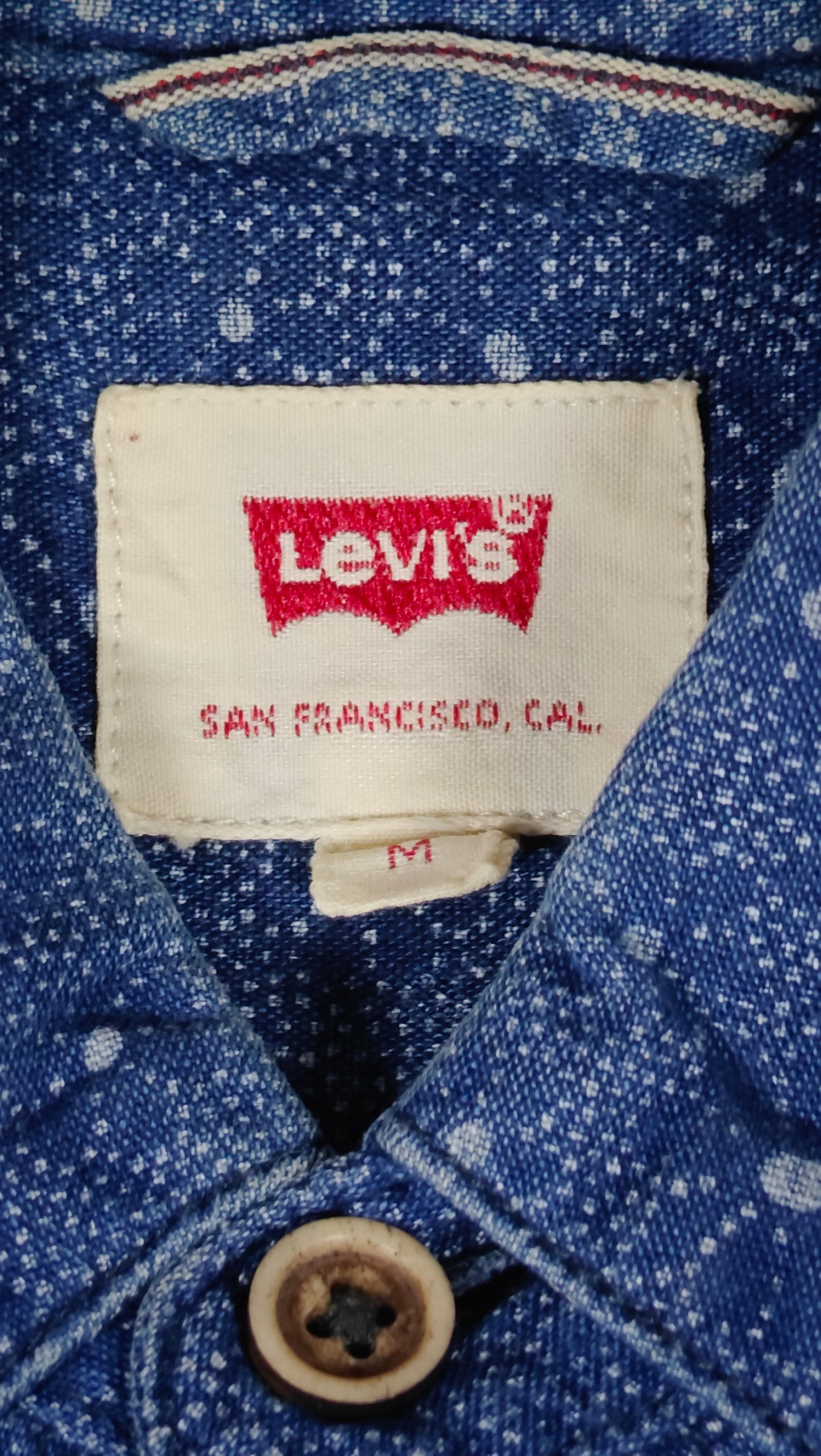 Levi's Men's Blue Printed Denim Shirt Medium image 3