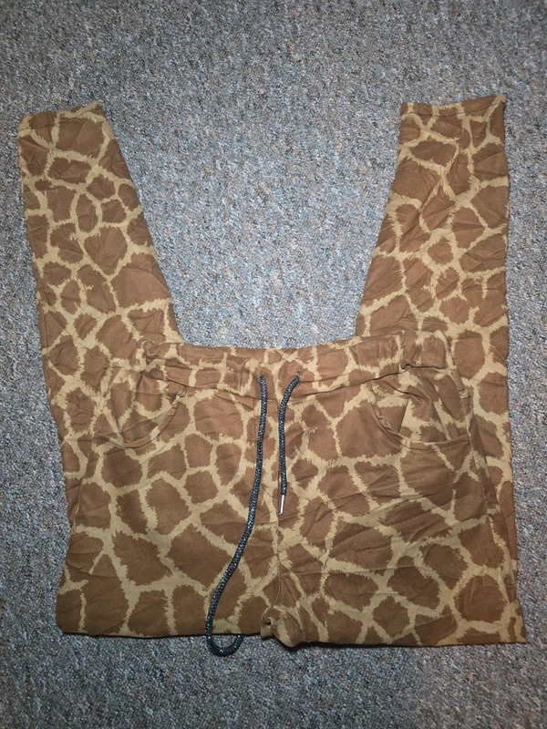 Funky Giraffe Print Jogging Bottoms – Size S – Unique Statement Loungewear