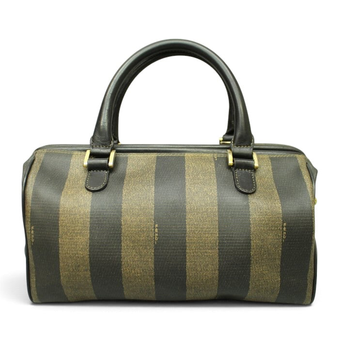 Fendi Pecan Vintage Handbag –black/brown Pequin stripe pattern image 2