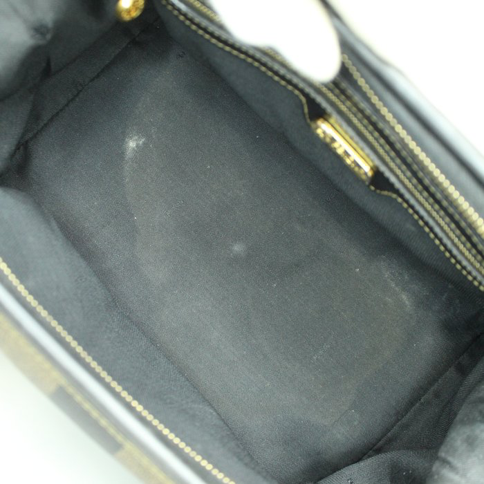 Fendi Pecan Vintage Handbag –black/brown Pequin stripe pattern image 8