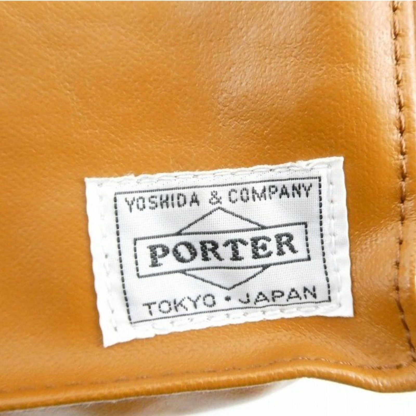 Porter Yoshida & Co. Camel Brown Leather Sling Shoulder Bag Unisex image 6