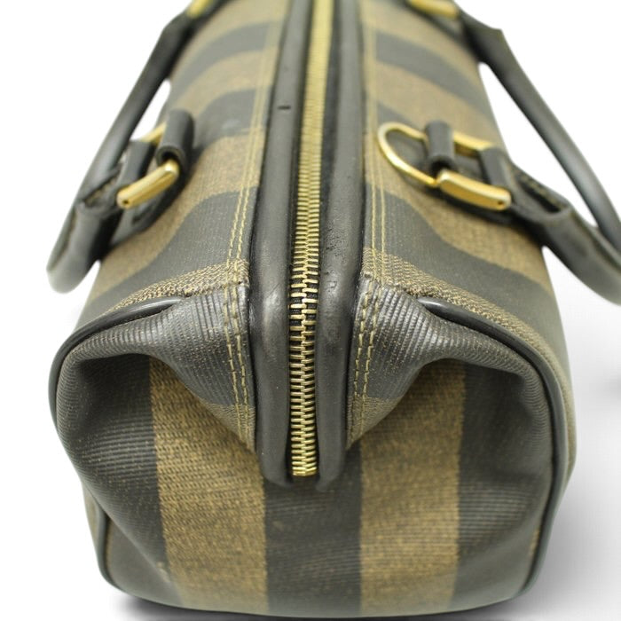 Fendi Pecan Vintage Handbag –black/brown Pequin stripe pattern image 3