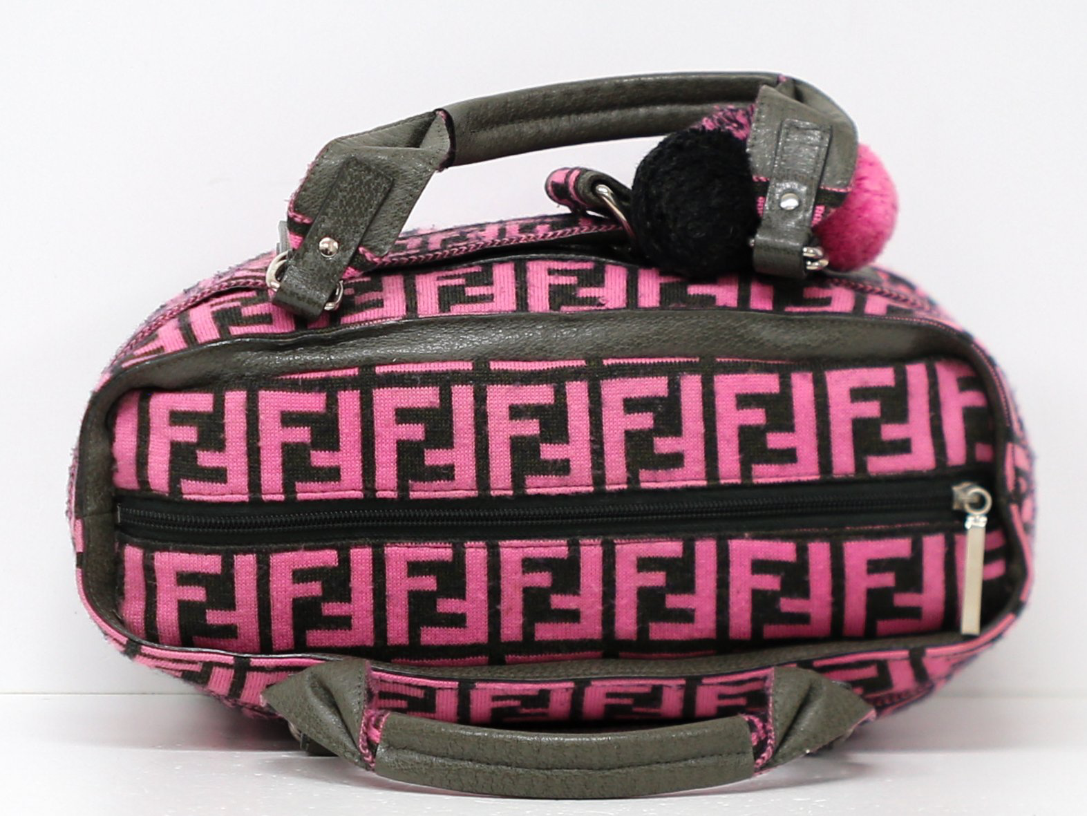 Fendi Black & Pink Wool Monogram Handbag – Dustbag image 6