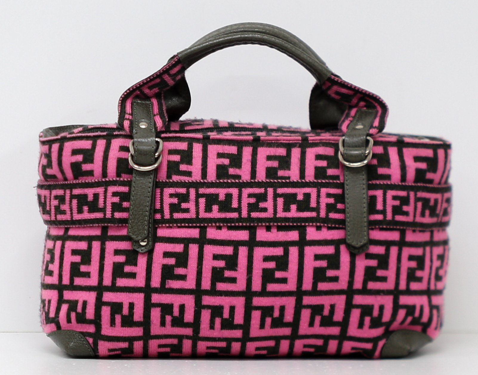 Fendi Black & Pink Wool Monogram Handbag – Dustbag image 10