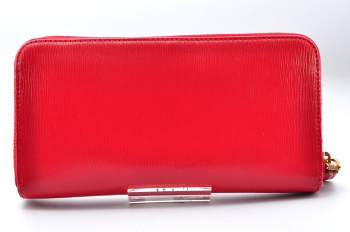 Prada  Leather Zip-Around Wallet Red image 2