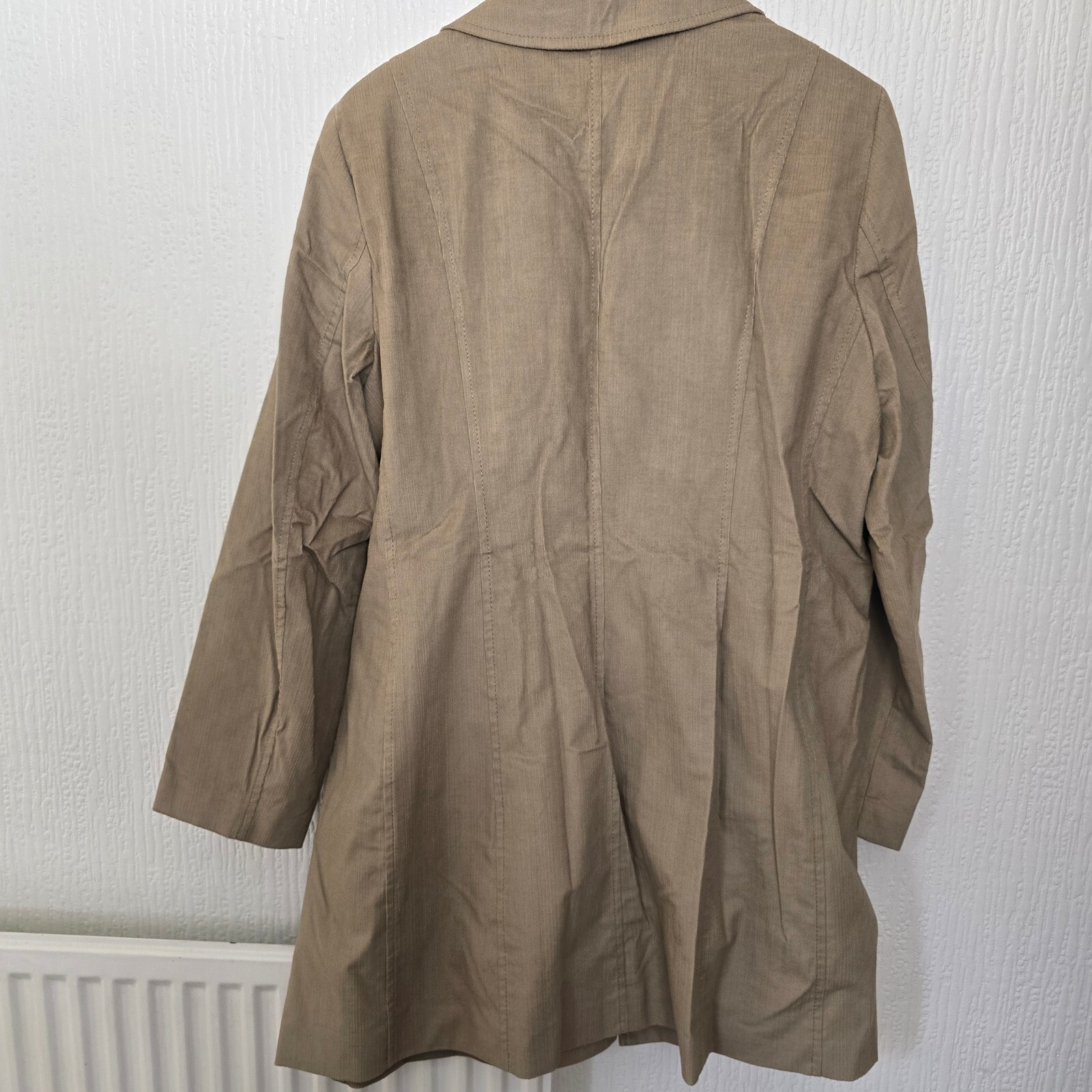 Per Una Tan Corduroy Button-Up Coat Jacket Size 18 image 2