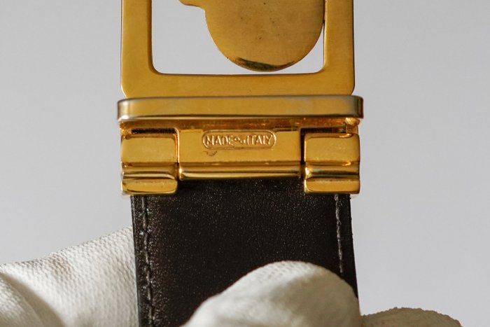 Céline Triomphe Buckle Leather Belt image 2