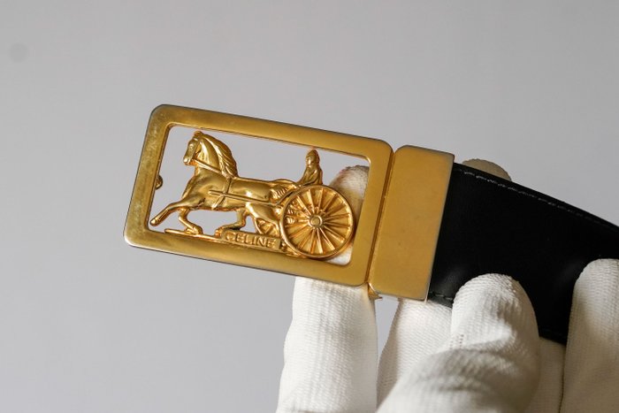 Céline Triomphe Buckle Leather Belt image 5