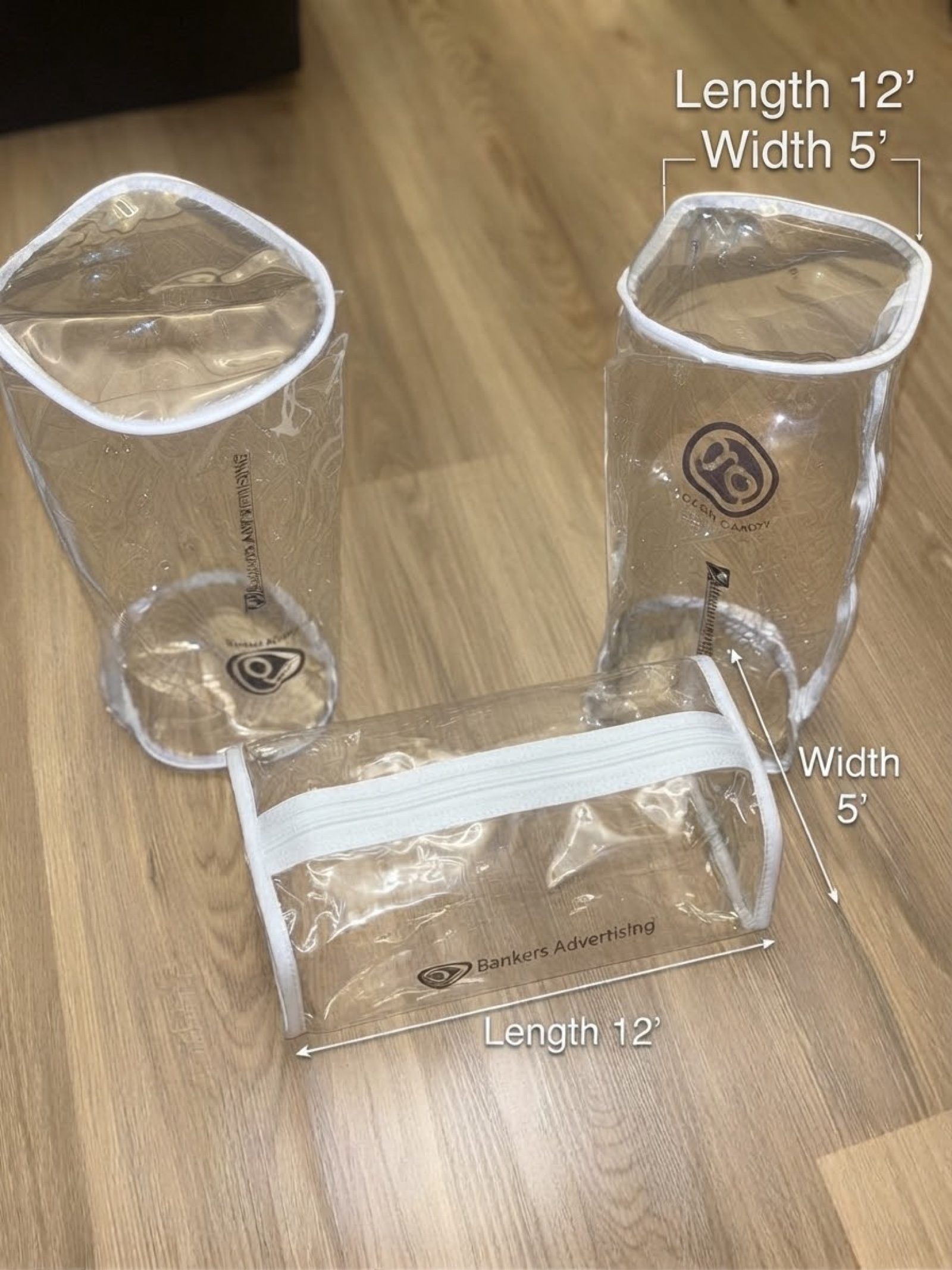 Clear Vinyl Storage Bags 12' x 5' Transparent Organizer